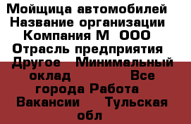 Мойщица автомобилей › Название организации ­ Компания М, ООО › Отрасль предприятия ­ Другое › Минимальный оклад ­ 14 000 - Все города Работа » Вакансии   . Тульская обл.